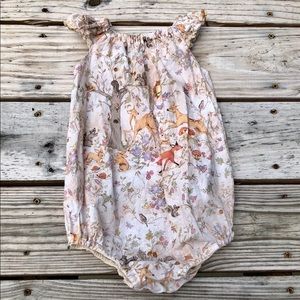 Woodland Animal Forest Organic Etsy Romper,18-24M